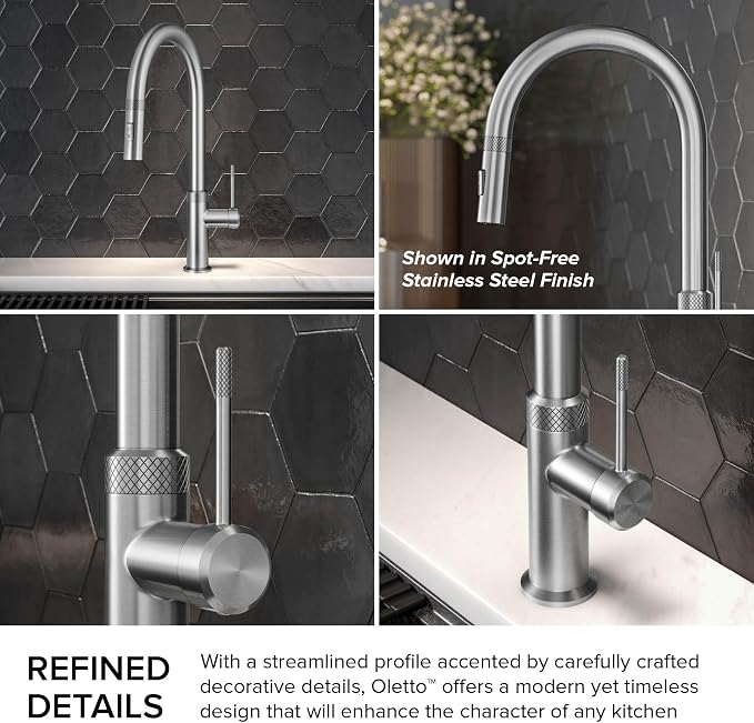 KRAUS Brushed Gold 17 in Pull Down Kitchen Faucet KPF-2654BG | Diamond-knurled - Image 8
