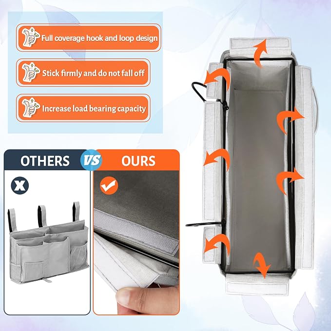 Bedside Caddy, Bedside Storage Bag Hanging Organizer - Image 5