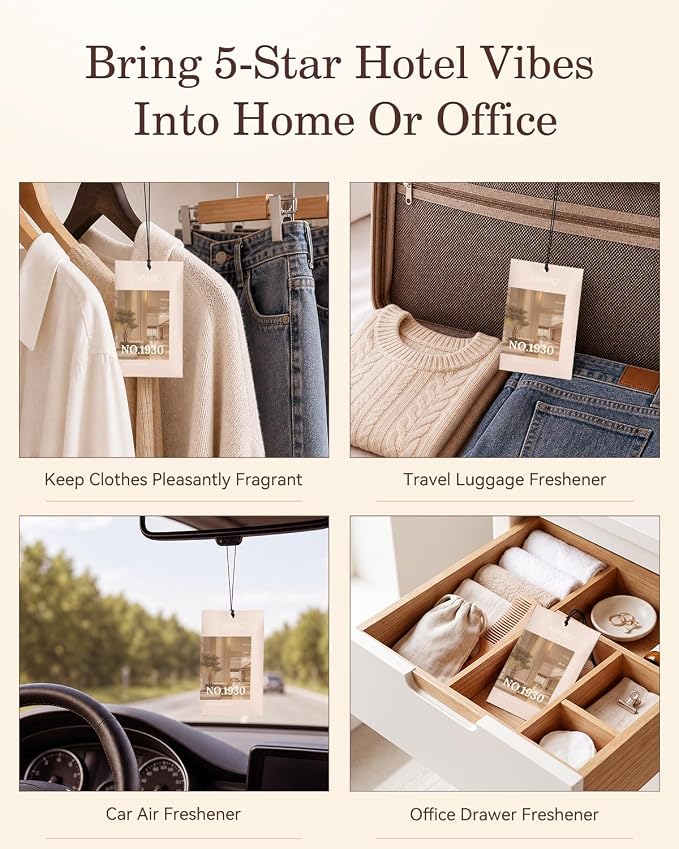 MYARO White Tea Hotel Scented Sachets Gift Set, Closet Freshener 12 Packs - Image 3