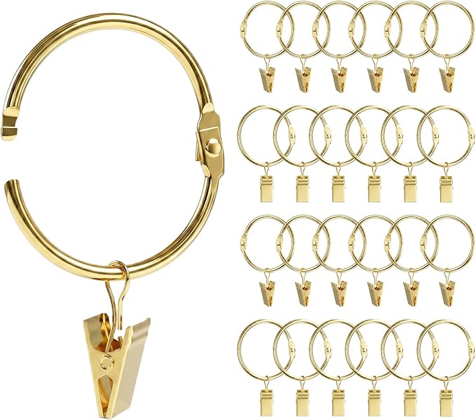 24 Pack 2 Inches Openable Curtain Rings by GinbelDirect
