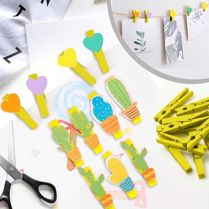 50PCS Colored Wooden Clothespins 2.9 Inch Color Clothes Pins - Image 5