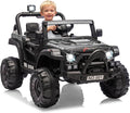 12V Kids Ride on Car, Electric Ride on Truck w/Parent Remote, Spring Suspension, Bluetooth Music, LED Light, 4.1Mph Max Speed, 3 Speeds, Battery Powered Vehicles for Kids Toddler Age 3-8, Black