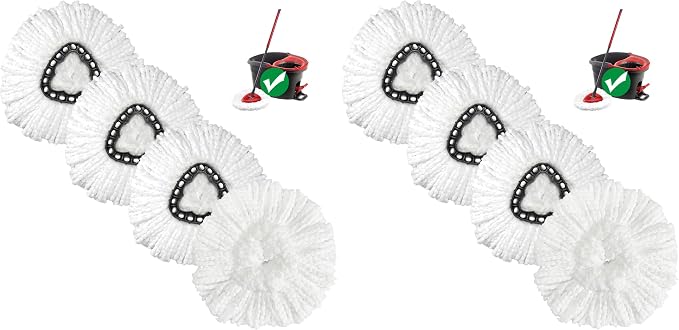 Mop Head Replacement, 8 Pack Spin Mop Refill Replace Head Compatible by Nuorest