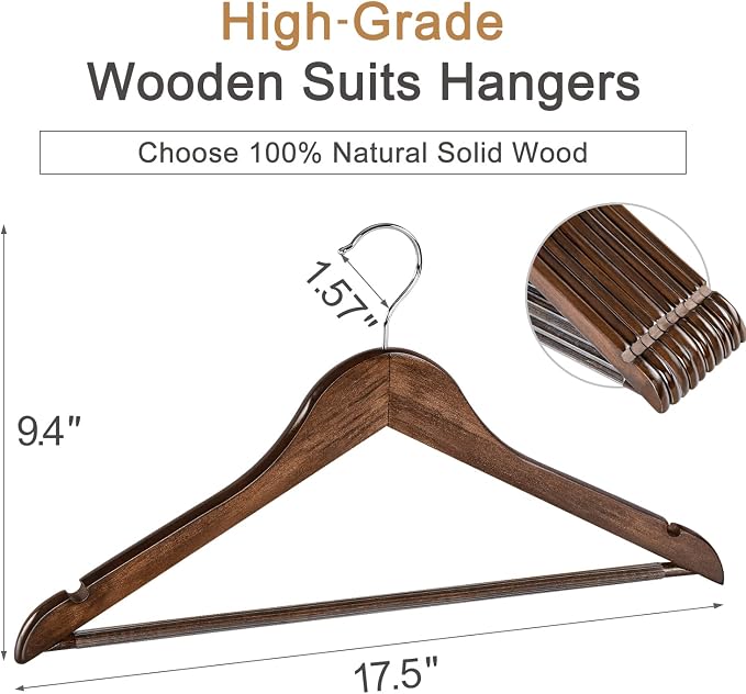 TOPIA HANGER Wooden Coat Hangers 30 Pack - Image 2