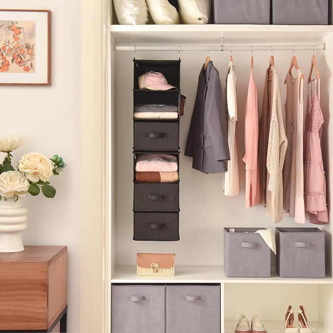 GRANNY SAYS Hanging Closet Organizer, 5 Drawers, 6 Shelves, 4 Pockets | Hanging - Image 2