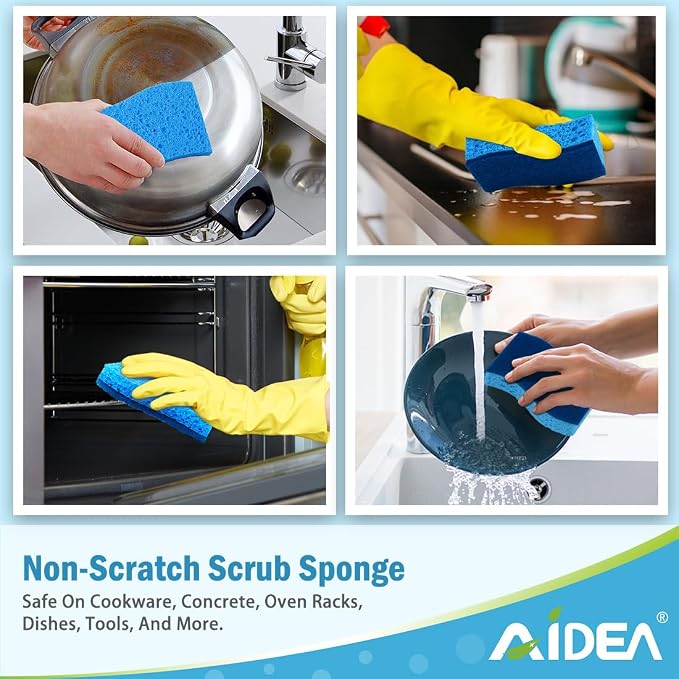 AIDEA Sponges Kitchen-120Count, Non Scratch Scrub Sponge, Dish Sponges | - Image 5