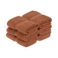Superior Egyptian Cotton Plush & Absorbent, Face Towel Set of 6, Rust | Quick by SUPERIOR