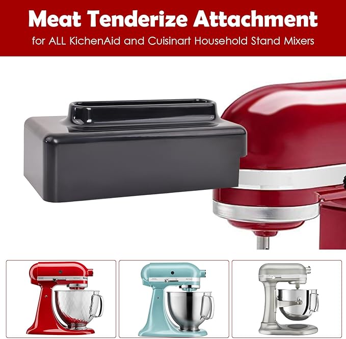 Meat Tenderizer for Kitchenaid Mixer, Meat Tenderize Attachment for Kitchenaid Stand Mixer with Stainless Gears, Black