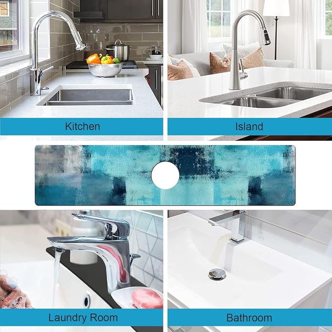 Kitchen Sink Splash Guard Faucet Mat Super Absorbent Fast Drying Mat Sink - Image 4