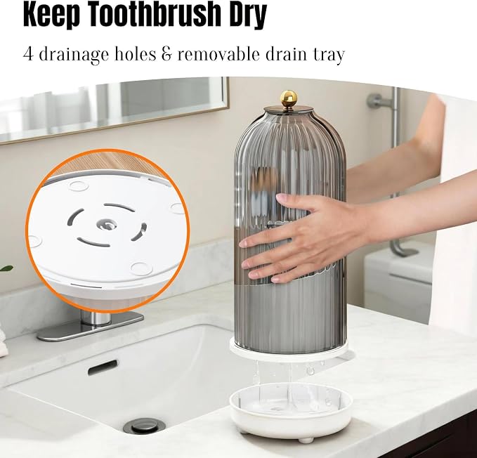 JEESA Dustproof Toothbrush Holder Organizer - Image 2