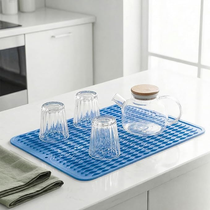 MicoYang Silicone Dish Drying Mat — Quick-Dry Ridges Counter & Sink Pad - Image 6