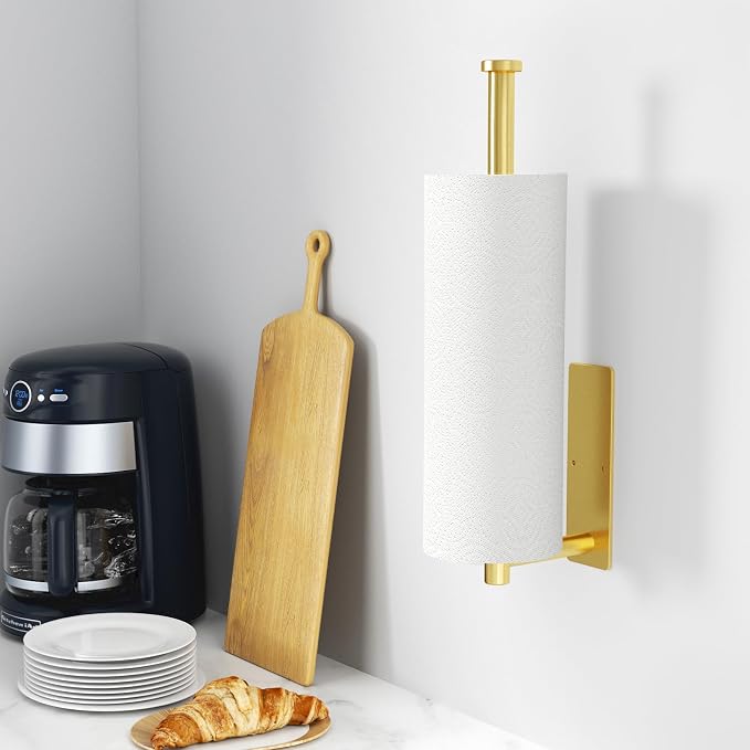 Paper Towel Holder, Self-Adhesive or Drilling， White, 1 Pack - Image 2