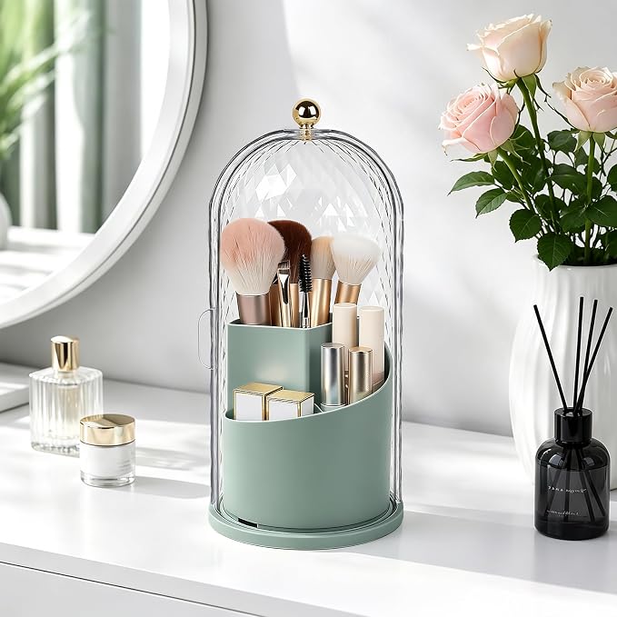 Toothbrush Holder with Cover for Bathroom Countertop, Toothpaste, Self Draining - Image 6