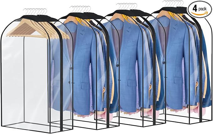 Univivi Garment Bags for Hanging Clothes, All Clear Fabric, 10 In Gusset by Univivi