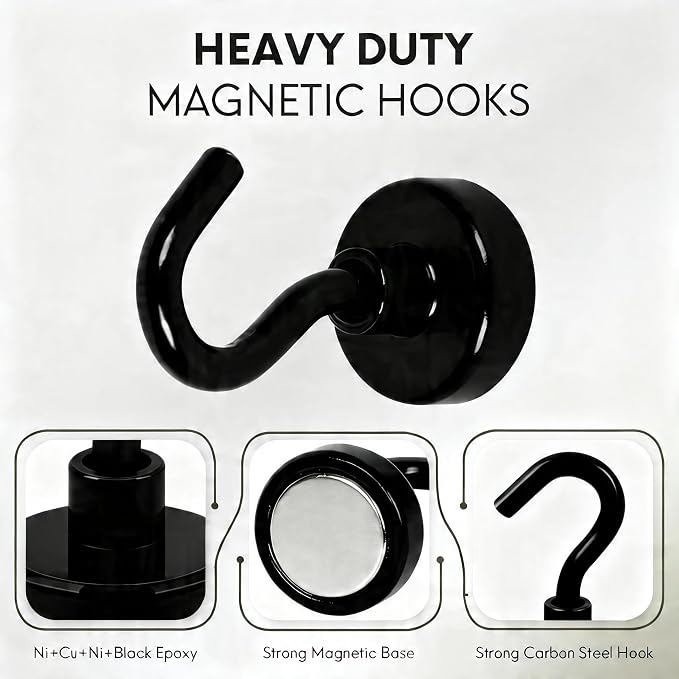 Neosmuk Magnetic Hooks, 30lb Heavy Duty, 12 Pack - Image 4