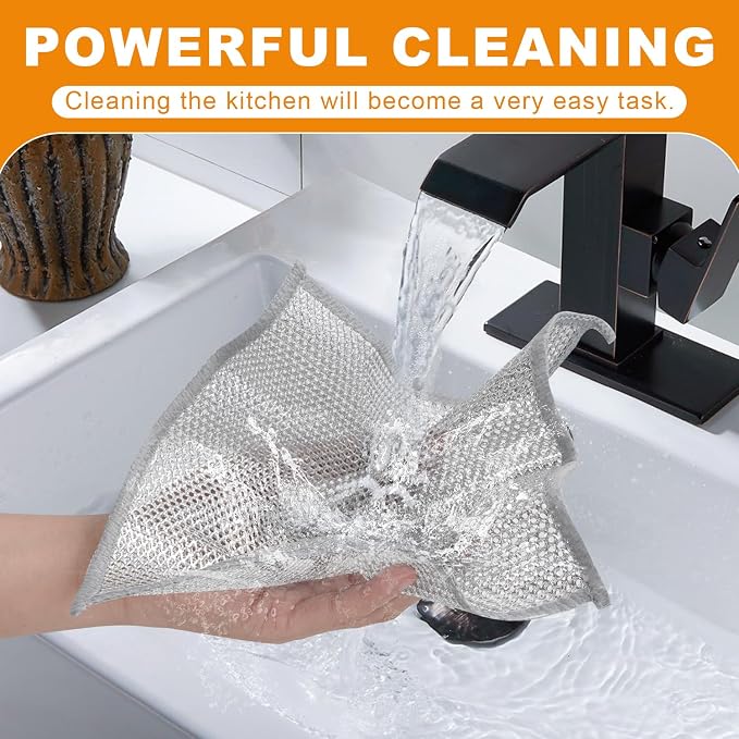 20 Pcs New Upgrade 3-Layer Metal Dish Cloth, 7.87x7.87 Inch Cleaning Cloth - Image 5