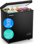 Large Capacity Chest Freezer Mini Deep Freezers (Down to -11.2 ℉) with TWO Removable Baskets Freestanding Black Compact Size for Home Kitchen Office Apt