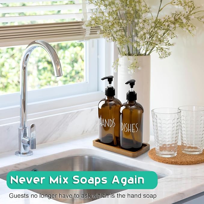 ALELION Amber Dlass Soap Dispenser - Image 3