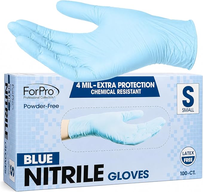 ForPro Disposable Nitrile Gloves, Chemical Resistant, Powder-Free, Latex-Free by ForProProfessionalCollection