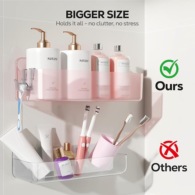 Nieifi Adhesive Shower Shelves, 5 Pieces - Image 4