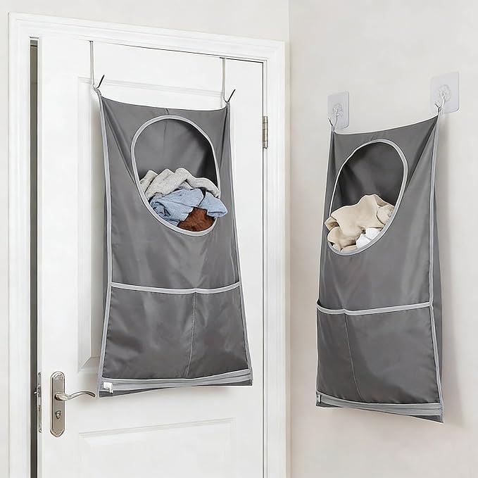 2 Pack Hanging Laundry Bag，Over the Door Laundry Hamper - Image 5