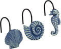 Sunlit Seashells Decorative Shower Curtain Hooks, Nautical Bathroom Decoration by Sunlit