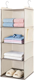 Hanging Closet Organizer and Shelves, 4 Shelves by BOOMIBOO