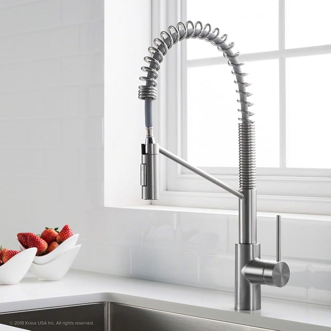 KRAUS Oletto Commercial Style Single Handle Pull Down Kitchen Faucet - Image 4