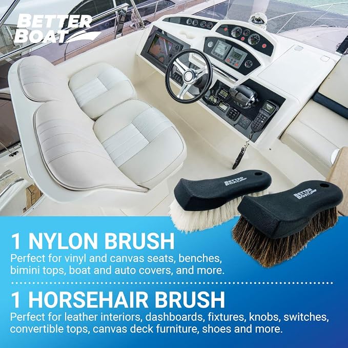 Upholstery Brush Set, Carpet and Car Cleaning Brushes, Horsehair Detailing | - Image 6