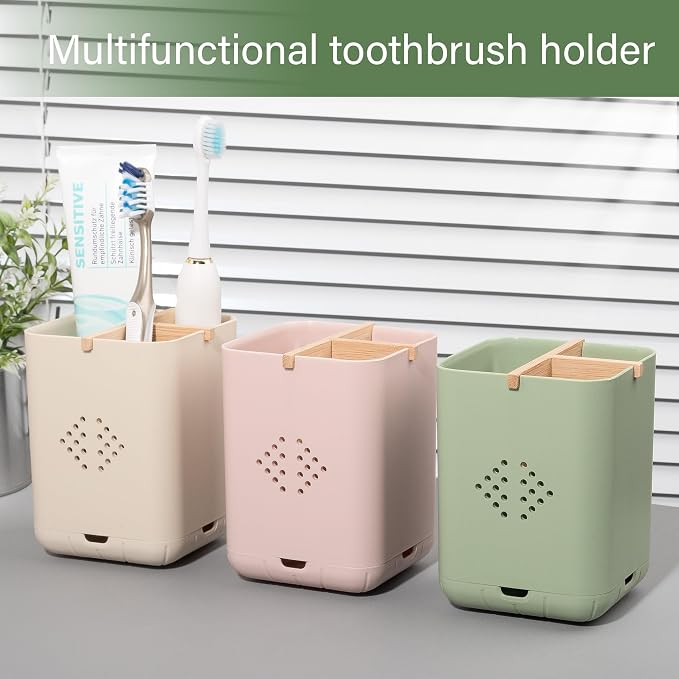 Toothbrush Holders for Bathrooms, Electric Toothbrush Holder, Cream | - Image 7