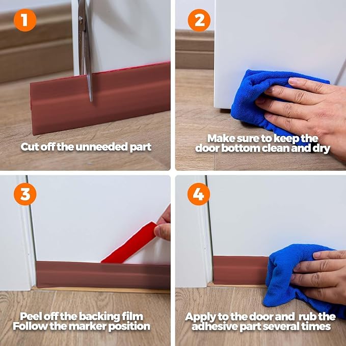 Holikme Door Draft Stopper 2-Pack, Under Door Seal - Image 7