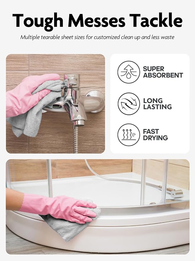 Fantasticlean Microfiber Cleaning Cloth Roll- 60 Sheets, Tear-away Microfiber - Image 7
