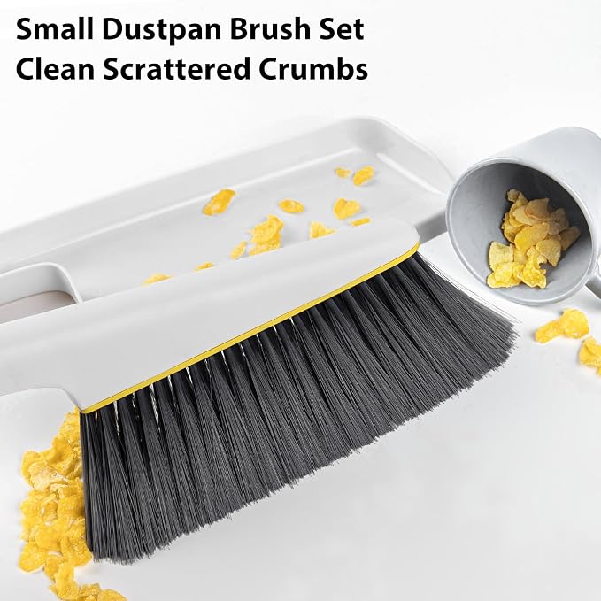 Lumkew Hand Small Broom and Dustpan Set, Compact Handheld Dust- Pan and Brush - Image 2