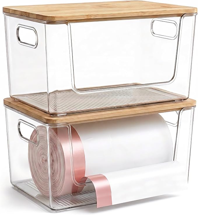 Trash Bag Holder 2 Pack, Stackable Garbage Bag Dispenser by Unknown