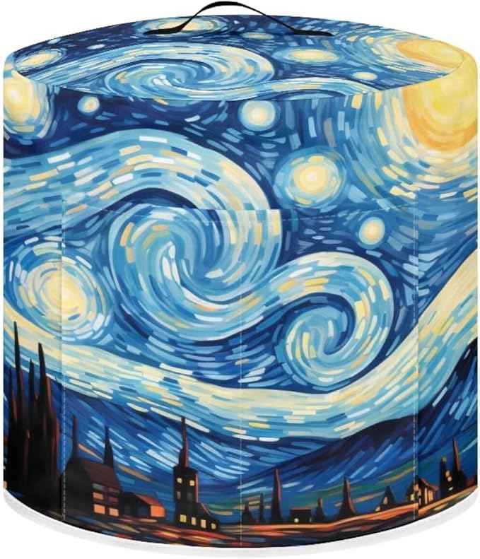 Flashideas Van Gogh Starry Night Pressure Cooker Cover with Storage Pocket Compatible with 8 10 Quart Instant Pot, Durable Rice Cooker Air Fryer Accessories, Waterproof Kitchen Appliances Dust Cover