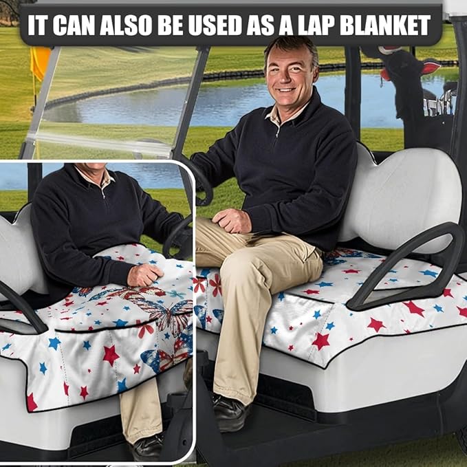 Golf Cart Seat Cover Cushion with Comfortable Microfiber Fabric and Secure Fit for Long Outdoor Rides