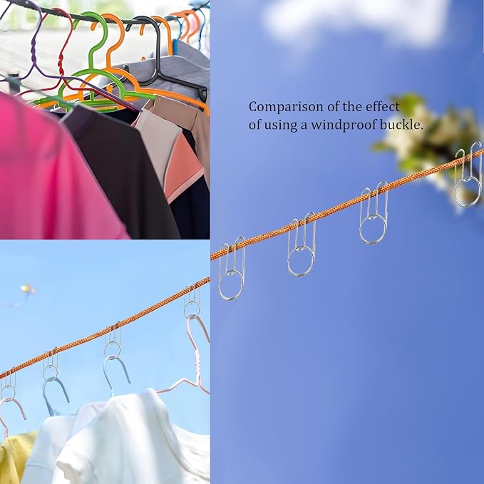 32Ft Portable Travel Clothesline Caudblor Adjustable Camping Clothes Laundry - Image 3