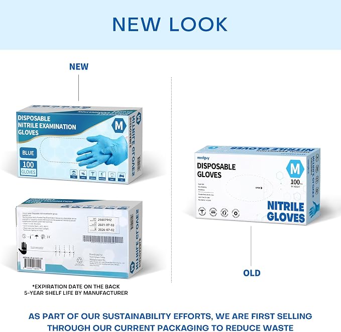 Medical Blue Nitrile Disposable Exam Gloves 4Mil Latex & Powder-Free | Flex • - Image 6