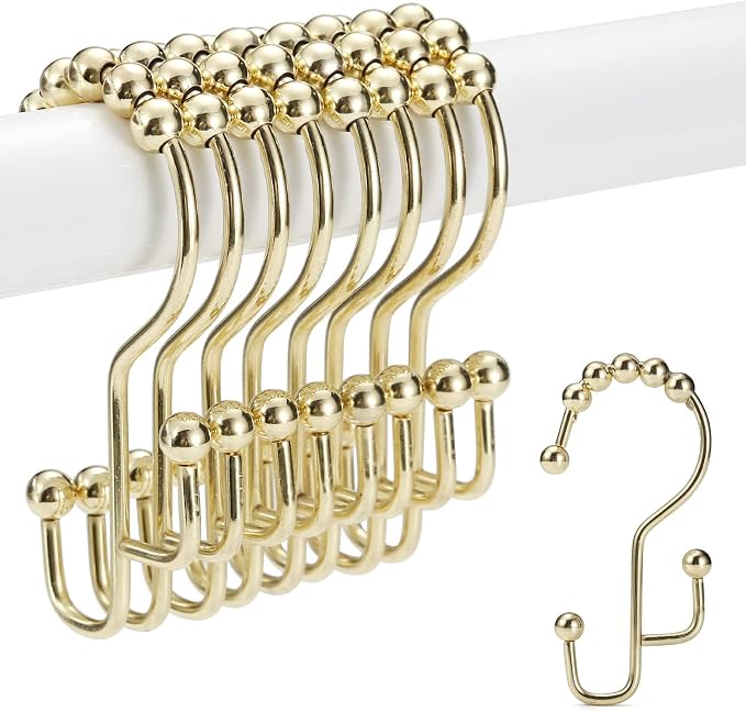 Shower Curtain Rings, SUTINE Shower Curtain Hooks, Stainless Steel Gold Shower by SUTINE