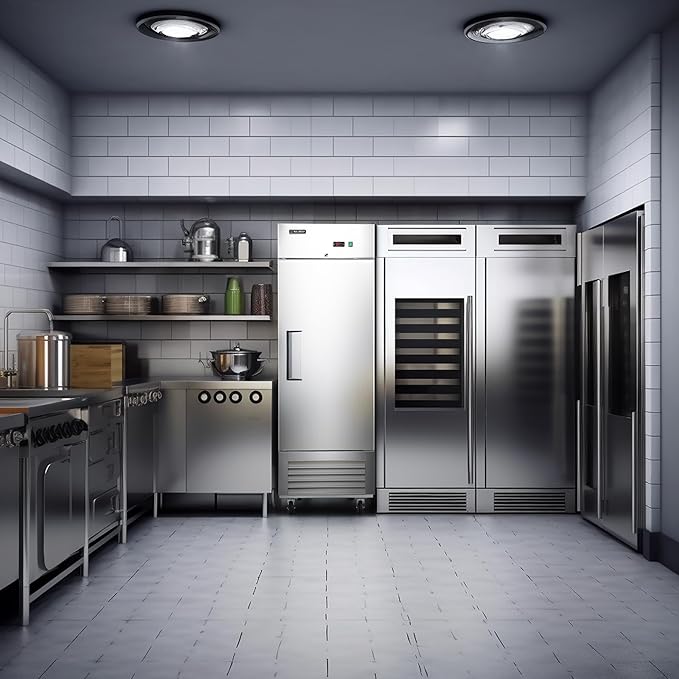 Wilprep Commercial Refrigerator 27" W 1 Door 1 Section ETL-Listed Stainless Steel Upright Fridge 23 Cu.ft Reach-in Solid Upright Fan Cooling Refrigerator for Restaurant, Bar, Shop, etc