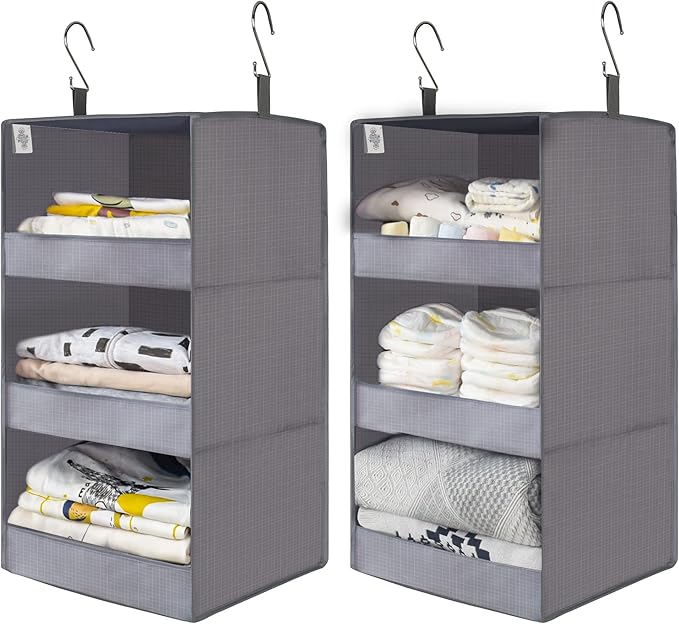 GRANNY SAYS 3-Shelf Hanging Closet Organizer, Foldable Storage, No-Sag Support by GRANNYSAYS
