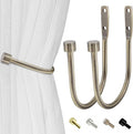 HIKMLK Curtain Holdbacks 2pcs, 100% Cast Iron Solid Heavy Duty Metal Curtain by HIKMLK
