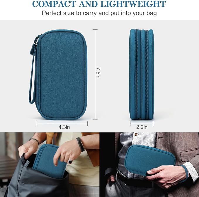 FYY Electronic Organizer, Travel Tech Pouch Bag, Cable Organizer Dark Green | - Image 2