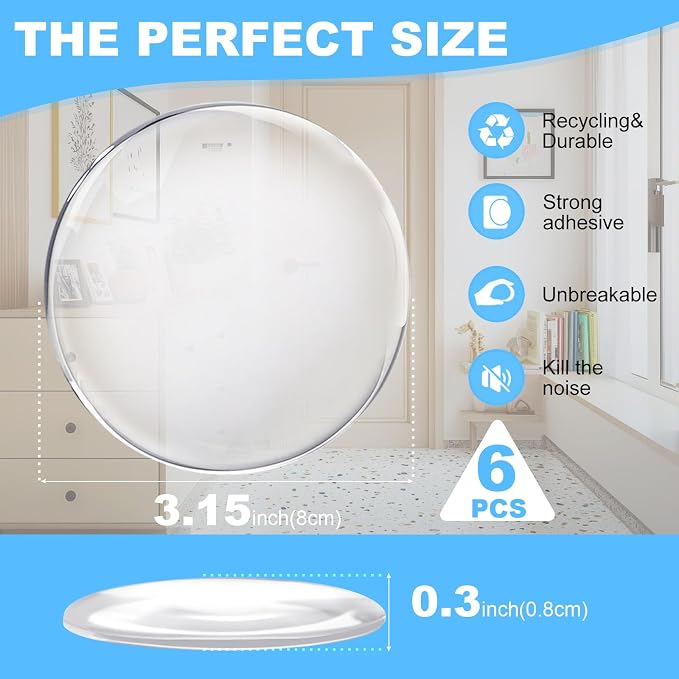 JZWBLILY Door Stoppers for Wall, Door Knob Wall Protector 3.15", Self Adhesive - Image 2