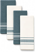 Kitchen Towels, Cotton Soft Large 18 x 28 Dobby Weave Super Absorbent Tea by MosJos