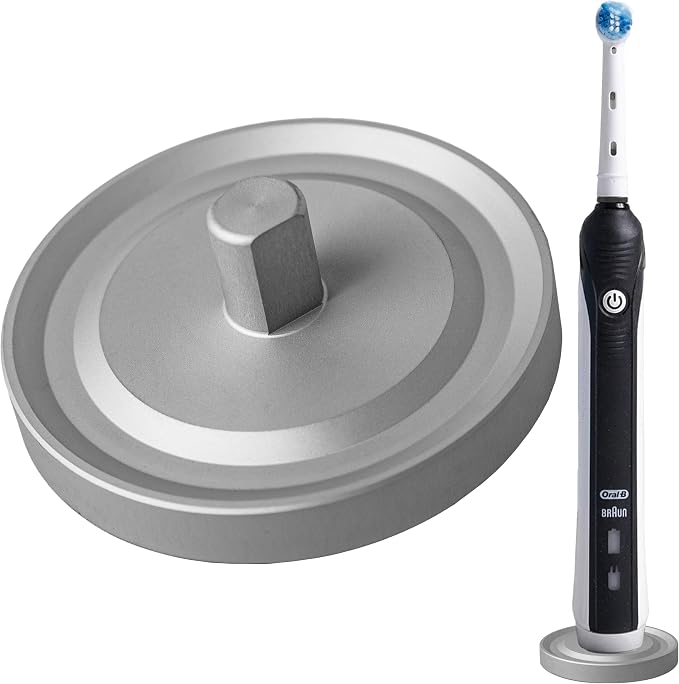 Silver Oral-B Compatible Electric Toothbrush Holder by Relsy