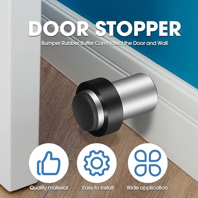 Chumia 30 Pcs Floor Mounted Door Stopper Stainless Steel, Wall Protector - Image 5