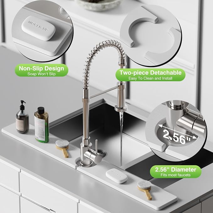 Premium Stone Faucet Mat for Kitchen Sink, Sink Splash Guard Tray for Prevents - Image 5