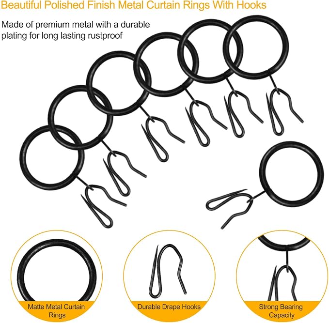 60 Pcs Metal Curtain Rings - Image 2