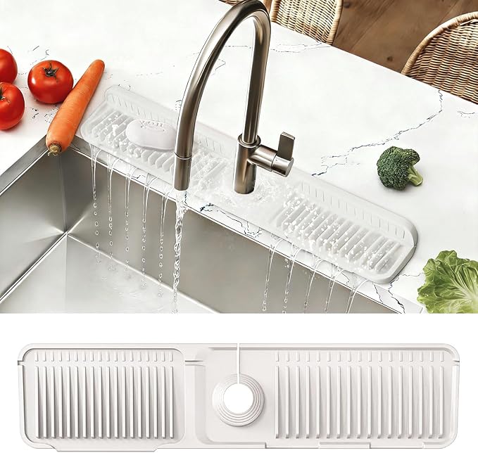 24 Inch Upgraded Draining Mat Folding faucet Mat by KicthMap